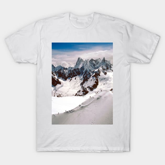 Chamonix Aiguille du Midi Mont Blanc Massif French Alps France T-Shirt by Andy Evans Photos